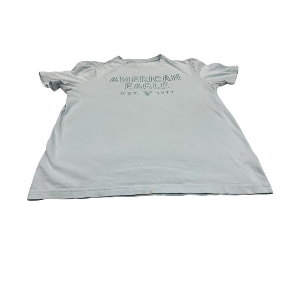 Men’s Light Blue Super Soft Standard Fit Medium American Eagle Logo Tee